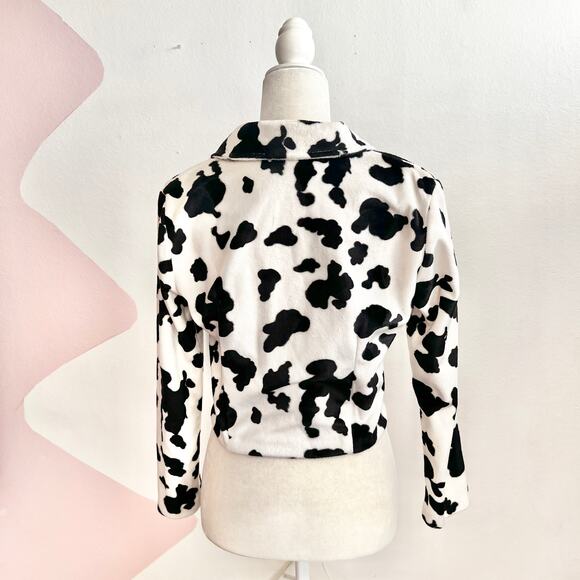 Vintage Cow Print Zip Up Jacket Western Y2K 2000s 90s Cowgirl Retro Small - Picture 2 of 6